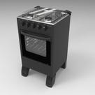 Fogão Braslar 4 Bocas New Sirius Plus Mesa Inox Trempe Dupla Forno Easy Clean Preto