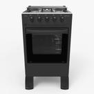 Fogão Braslar 4 Bocas New Sirius Trempe Dupla Forno Easy Clean Mesa Inox Preto