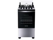 Fogão Brastemp 4 Bocas Inox com Duas Prateleiras com Alturas Ajustáveis - BFO4NBR