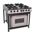 Fogão Bravo Industrial Baixa Pressão 4 Bocas grafite com Forno Venâncio BR4BF