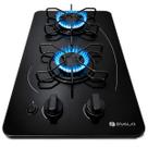 Fogão Cooktop 2 Bocas a Gás Ultra Chama 127V 220V Bivolt Acendimento Automático Vidro Braslar