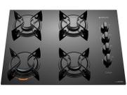 Fogão Cooktop 4 Bocas a Gás Atlas U Top com Mesa de Vidro Bivolt Preto