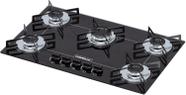 Fogão cooktop 5 bocas chamalux ultra chama bivolt trempe de chapa preto Fogão cooktop 5 bocas chamalux ultra chama bivolt trempe de chapa preto