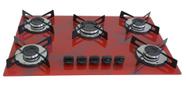 Fogão Cooktop À Gás 5 Bocas Chamalar CO Tripla Chama Vidro Bivolt XP