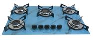 Fogão Cooktop À Gás 5 Bocas ChamaLar MARMORIZADO AZUL Premium Ultra Chama Vidro Bivolt Fogão Cooktop À Gás 5 Bocas ChamaLar MARMORIZADO AZUL Premium Ultra Chama Vidro Bivolt