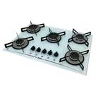 Fogão cooktop a gás D&D 5 bocas Branco Acendimento automático Fogão cooktop a gás D&D 5 bocas Branco Acendimento automático