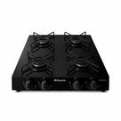 Fogão Cooktop Braslar Asiático 4 Bocas Preto com Acabamento em Vidro