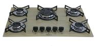 Fogão Cooktop Chamalar Premium 5 Bocas Tripla Chama Amadeirado Claro Bivolt GLP Fogão Cooktop Chamalar Premium 5 Bocas Tripla Chama Amadeirado Claro Bivolt GLP