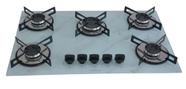 Fogão Cooktop Chamalar Premium 5 Bocas Ultra Chama Marmorizado Branco Bivolt GLP