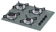 Fogão Cooktop Chamalux 4 Bocas Ultra Chama Prata 127v/220v Trempe de Chapa
