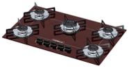 Fogão Cooktop Chamalux 5 Bocas Ultra Chama Marrom 110v/220v Trempe de Chapa
