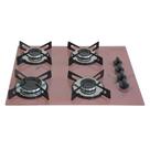 Fogão Cooktop Chapa 4bocas Ultra Chama 127/220v Marmo Rosa