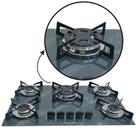 Fogão Cooktop Chapa 5 bocas Tripla Chama 127 220v Marmorizado Cinza