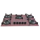 Fogão Cooktop Chapa 5bocas Ultra Chama 127/220v Marmo Rosa