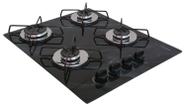 Fogão Cooktop Classic 4 Bocas Ultra Chama Marmorizado Preto
