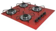 Fogão Cooktop Classic 4 Bocas Ultra Chama Marmorizado Vermelho