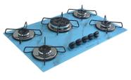 Fogão Cooktop Classic 5 Bocas Tripla Chama Marmorizado Azul