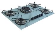 Fogão Cooktop Classic 5 Bocas Tripla Chama Marmorizado Branco