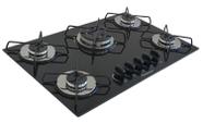 Fogão Cooktop Classic 5 Bocas Tripla Chama Preto