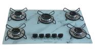 Fogão Cooktop Classic 5 Bocas Ultra Chama Marmorizado Branco