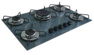 Fogão Cooktop Classic5 Bocas Tripla Chama Marmorizado Cinza