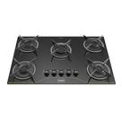 Fogão Cooktop de Embutir para Cozinha 05 Bocas a Gás Realce Preto Bivolt 110 e 220v