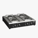 Fogão Cooktop de Mesa 4 Bocas Gás Portátil Braslar Inox Preto e Branco