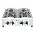 Fogão Cooktop De Mesa 4 Bocas Portátil Asiático Braslar A Gás Acendimento Manual Branco