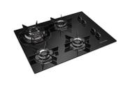 Fogão Cooktop Elétrico Bivolt 4 Bocas Tripla Chama MCG4BC Grade em Aço Mesa de Vidro Mueller