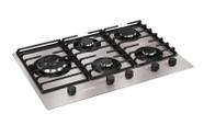 Fogão Cooktop Elétrico Bivolt 5 Bocas Ultra Chama MCG5BL Grade Dupla Mesa de Alumínio Mueller