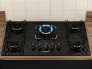 Fogão Cooktop Essencial Com 5 Bocas Vidro Temperado Itatiaia Preto Bivolt