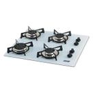 Fogao Cooktop Fischer 4Q Gas Mesa Vidro Branco Bivolt