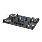 Fogão cooktop fischer 5 bocas trad gás vidro preto 1642.6985