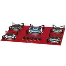 Fogao cooktop fischer 5 bocas tripla chama vidro rouge Fogao cooktop fischer 5 bocas tripla chama vidro rouge