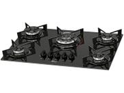 Fogão Cooktop Fischer 5 Queimadores Tc Fit Line Gás Mesa Vidro Bivolt