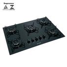 Fogão Cooktop FORNELLO a Gás 5 bocas preto - acendimento automático