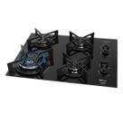 Fogao Cooktop Gas Fischer 4Q TC Fit Line Trempe Iron Bivolt