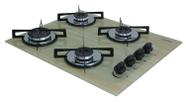 Fogão Cooktop Premium 4 Bocas Ultra Chama Amadeirado Claro