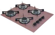 Fogão Cooktop Premium 4 Bocas Ultra Chama Marmorizado Rosa