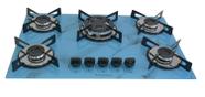 Fogão Cooktop Premium 5 Bocas Tripla Chama Marmorizado Azul