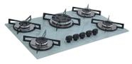 Fogão Cooktop Premium 5 Bocas Tripla Chama Marmorizado Branco