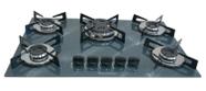 Fogão Cooktop Premium 5 Bocas Tripla Chama Marmorizado Cinza