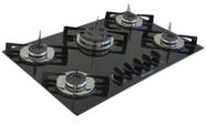 Fogão Cooktop Premium 5 Bocas Tripla Chama Preto