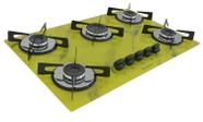 Fogão Cooktop Premium 5 Bocas Ultra Chama Marmorizado Amarelo