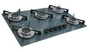 Fogão Cooktop Premium 5 Bocas Ultra Chama Marmorizado Cinza