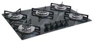 Fogão Cooktop Premium 5 Bocas Ultra Chama Marmorizado Preto