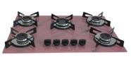 Fogão Cooktop Premium 5 Bocas Ultra Chama Marmorizado Rosa