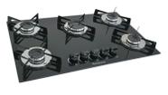 Fogão Cooktop Premium 5 Bocas Ultra Chama Preto