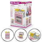 Fogão De Cozinha Brinquedo Infantil Rosa De Madeira MDF Rosa