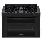 Fogao de Embutir 5 Bocas Venax Gaudi Prisma Vitreo Bl Preto Gas Glp
